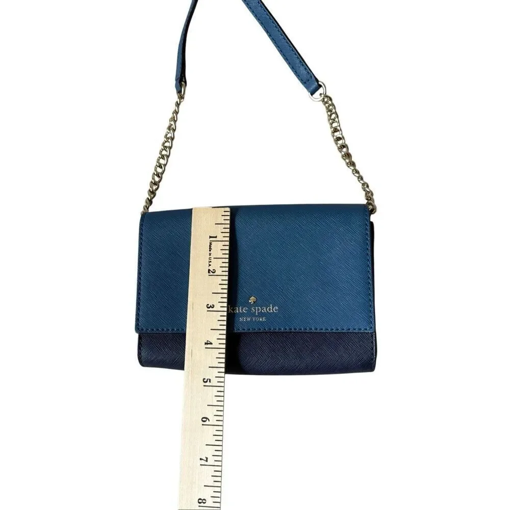 Kate‎ Spade Leather Crossbody Bag Purse Blue Black
